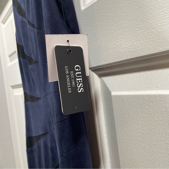 NWT Guess Blue and Black Starburst Dress Size 8 - Picture 5 of 11